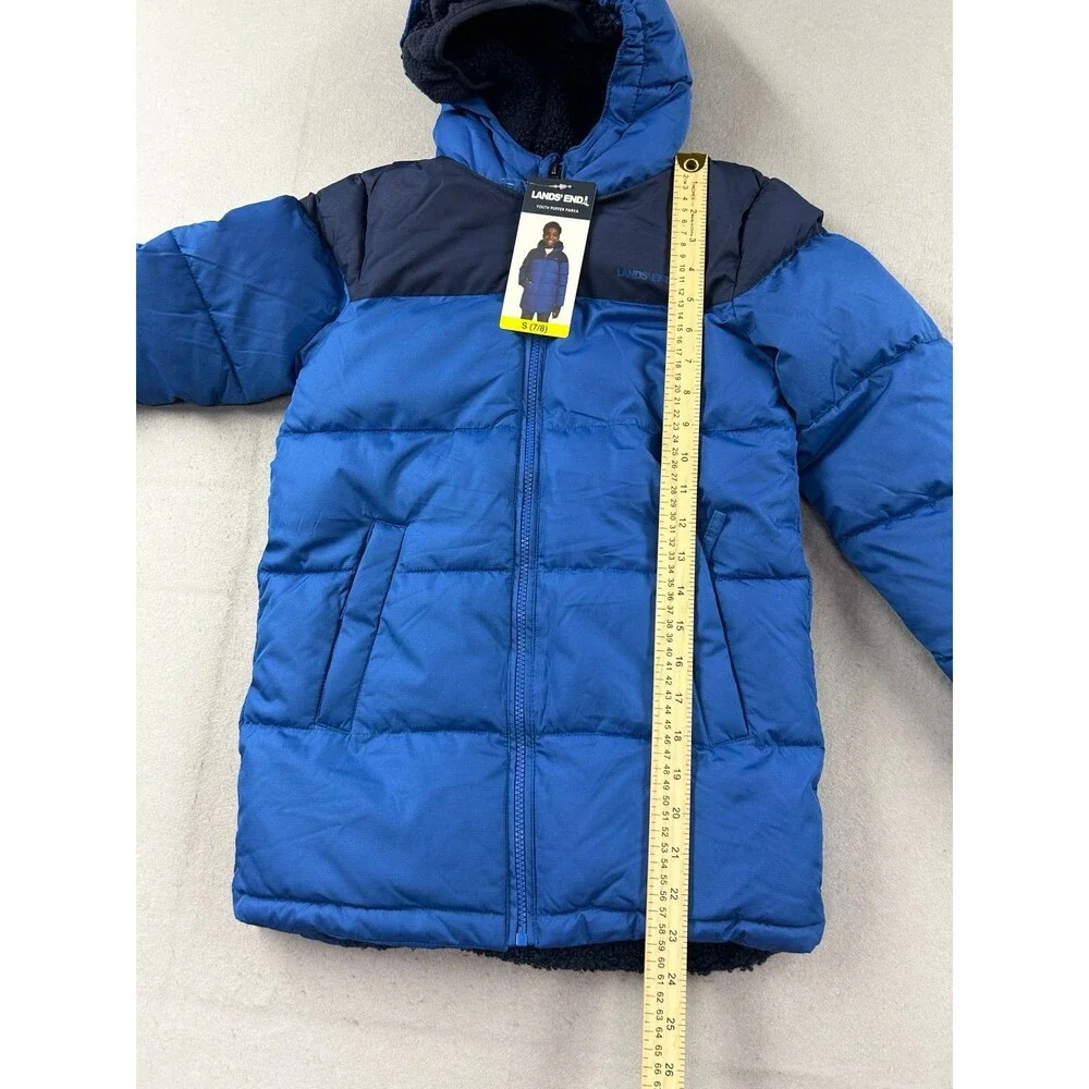 Boys Lands End Puffer Lined Fleece Jacket